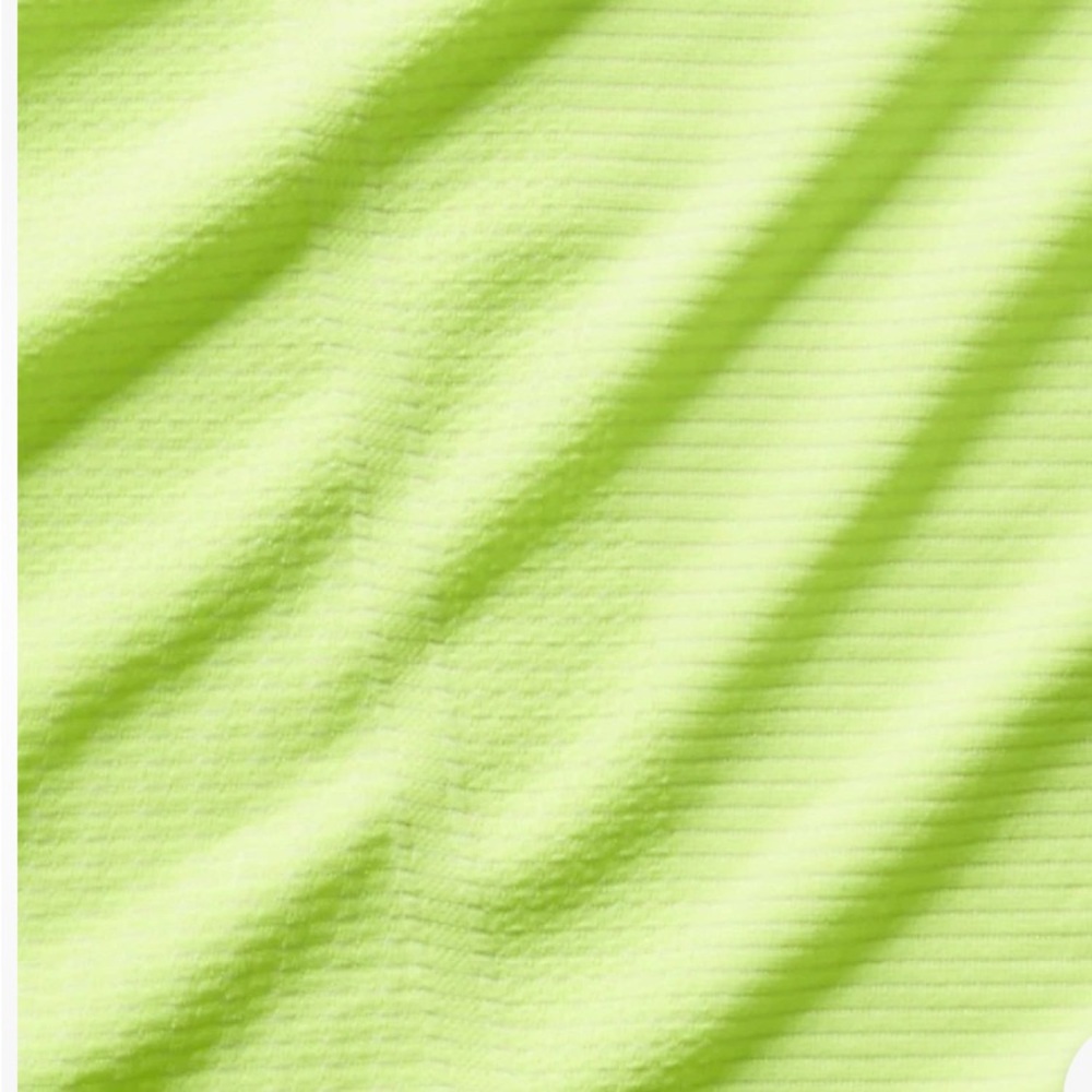 Athleta Neon Momentum Seamless yellow-green Racerback striped Tank Top sz L - Picture 6 of 6